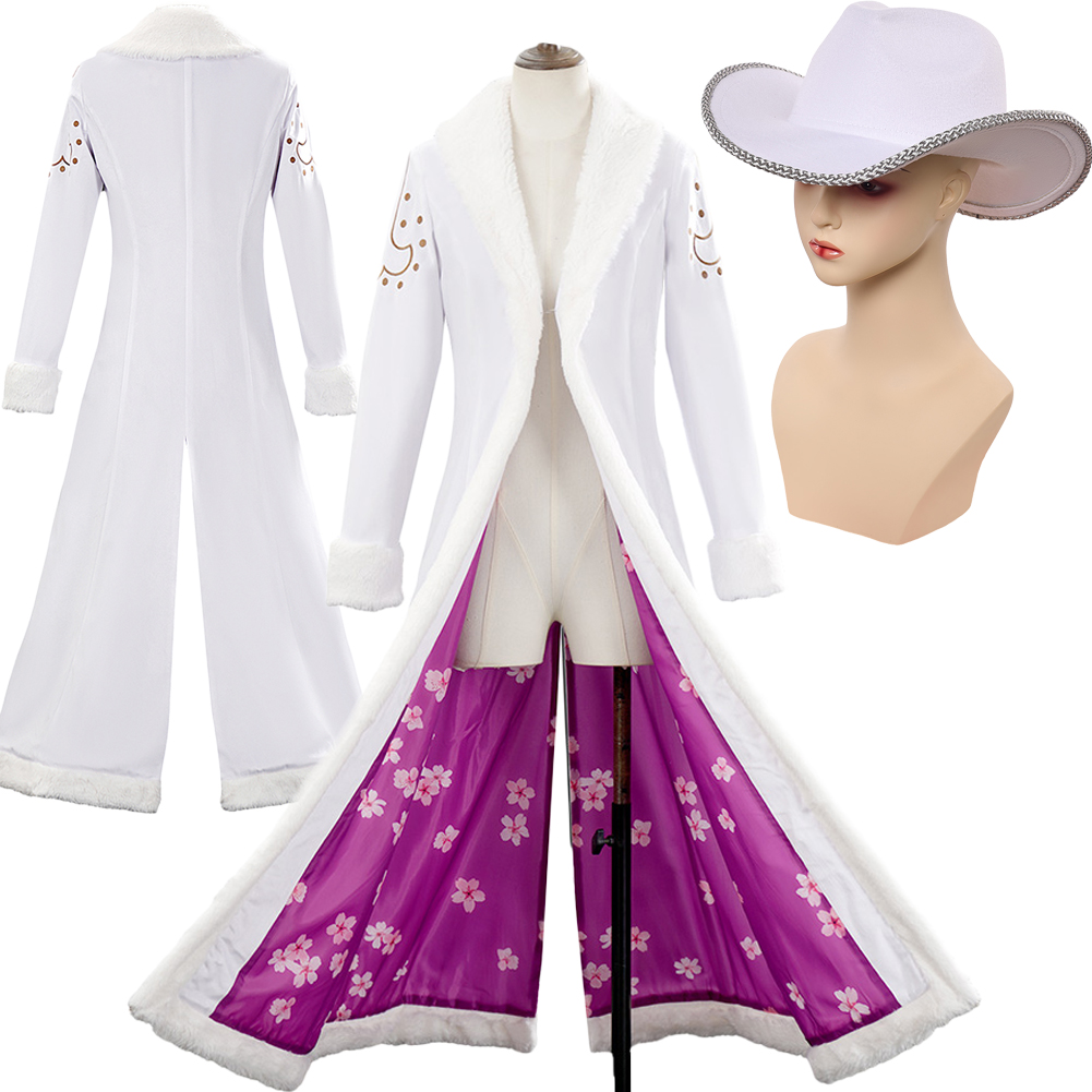Anime Cosplay Robin - Nico Robin Cosplay Kostum Putih Mantel