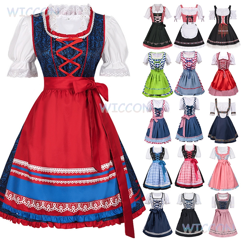 Anime Cosplay Plus Size - Gaun Dirndl Oktoberfest Baru 2025 Kostum