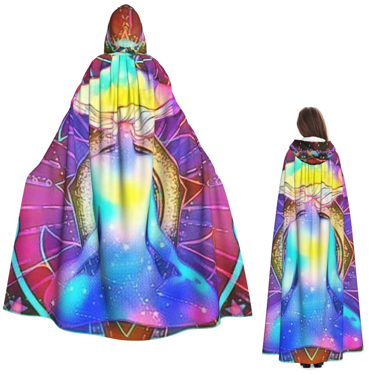 Anime Cosplay India - Jubah Panjang Bertudung Mandala India Ilusi