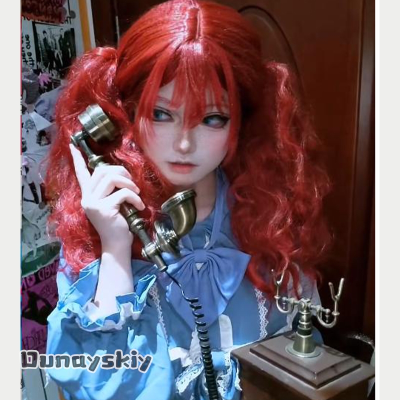 Anime Cosplay With Red Hair - Kostum Cosplay Game Hemera*/Poppy, Gaun Cosplay