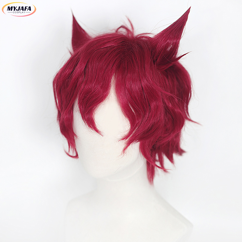 Anime Cosplay With Red Hair - Wig Cosplay Sett Game LOL Heartsteel