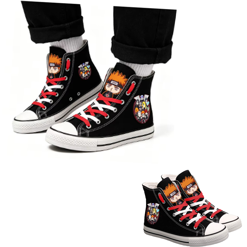 Anime Cosplay Couples Ideas - Sepatu Kanvas High-Top Naruto Uzumaki Sepatu