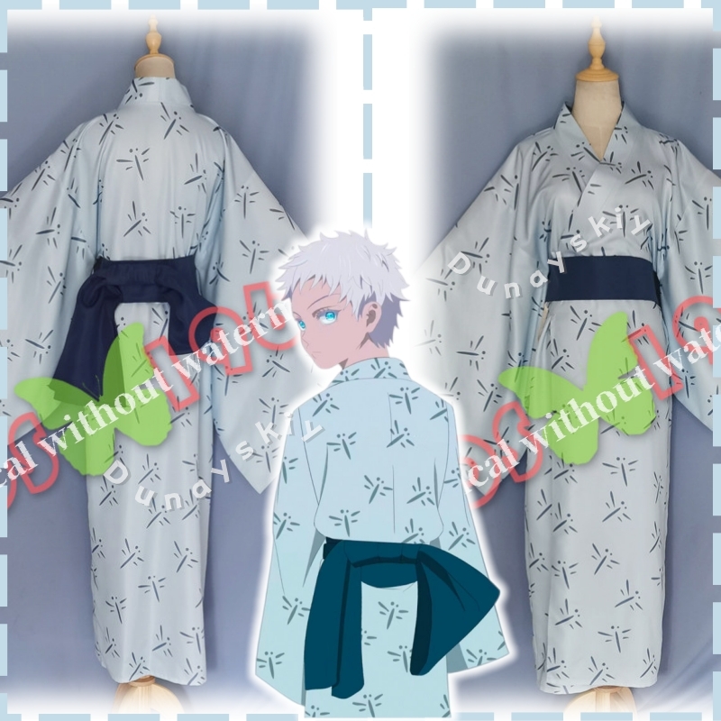Anime Cosplay Gojo - JJK Fanmade Kimono Tradisional Jepang Muda