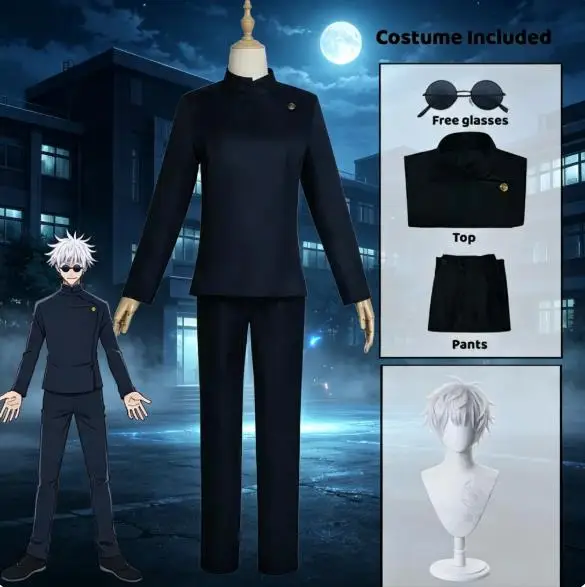 Anime Cosplay Gojo - Kostum cosplay Gojo Satoru anime, seragam