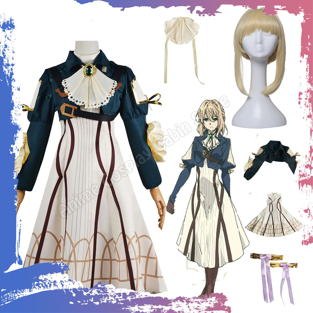 Violet Evergarden Dress - Wig Kostum Cosplay Anime Violet Evergarden