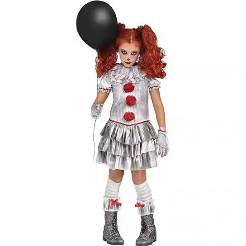 Anime Cosplay Little Girl - Kostum Halloween Pennywise Kecil, Kostum Badut