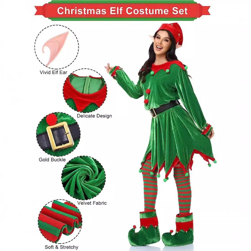 6 Paket Kostum Elf Natal Bahan - Anime Cosplay Little Girl ulasan dan harga