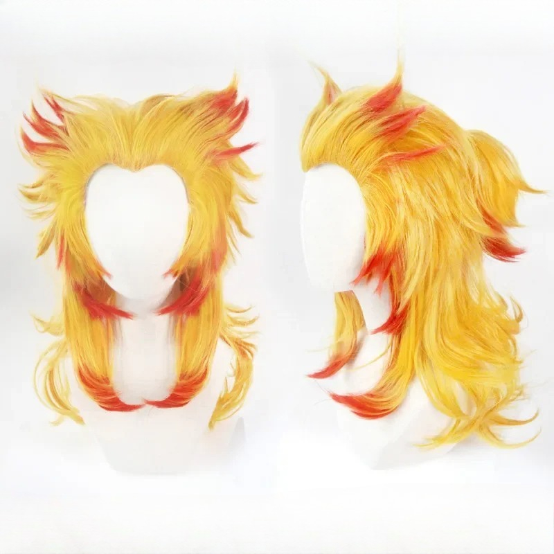 Wig Rengoku Kyoujurou Kimetsu  - Anime Cosplay With Red Hair ulasan dan harga