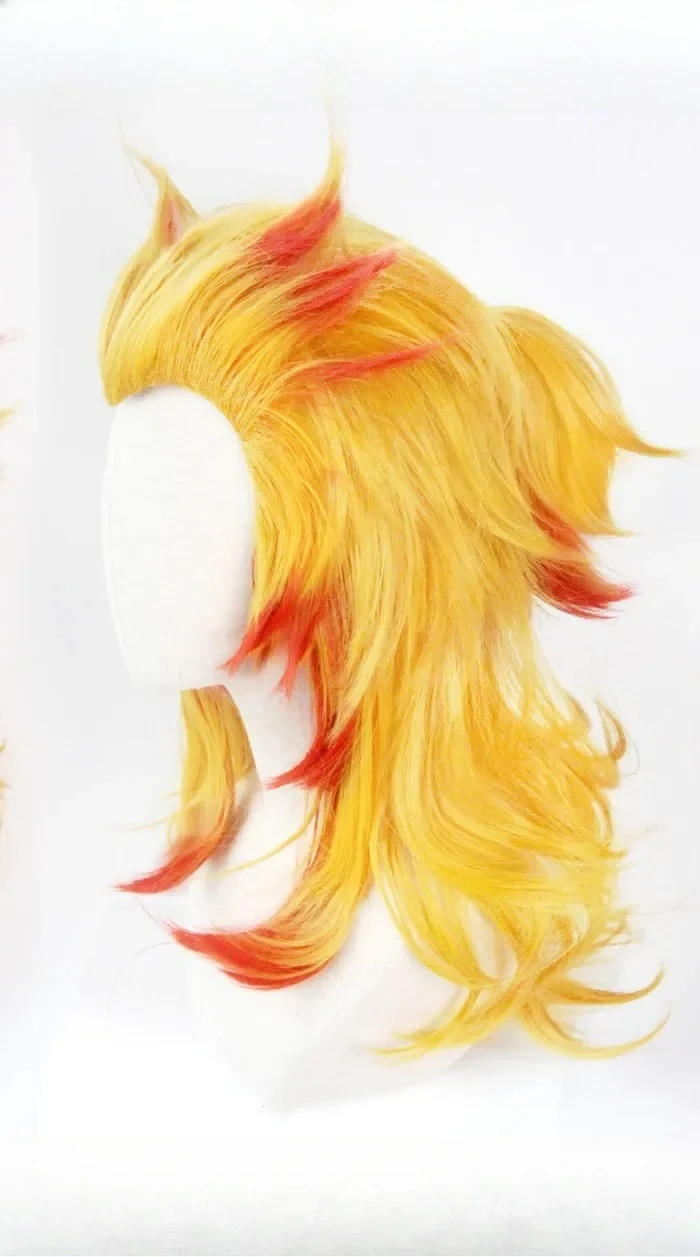 Wig Rengoku Kyoujurou Kimetsu  - Anime Cosplay With Red Hair ulasan dan harga