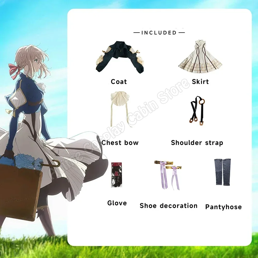 Wig Kostum Cosplay Anime Viole - Violet Evergarden Dress ulasan dan harga
